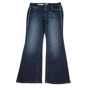 Earl Jeans Pants Womens 10 Blue Bootcut Mid Rise Button Zip Dark Wash Denim